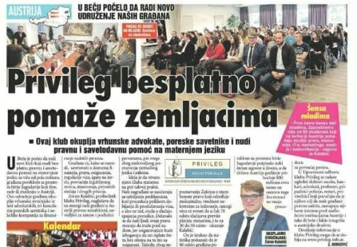 Zoran Kalabic Dijaspora Zeitung Privileg