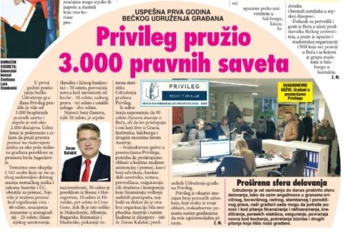 Zoran Kalabic Zeitungsartikel Privileg 2