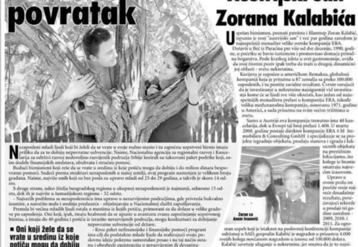 Zoran kalabic Zeitungsartikel Novac